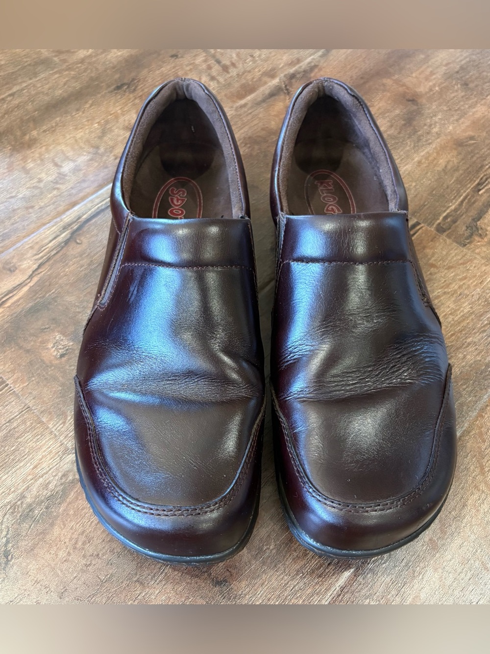 Klogs Men’s 10M Brown Leather Slip On Comfort Work Shoes Clogs